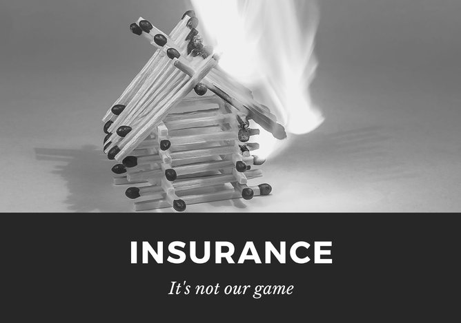 Insurance not our game match stick house burning